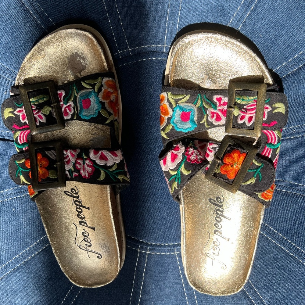 Free People Embroidered Sandals